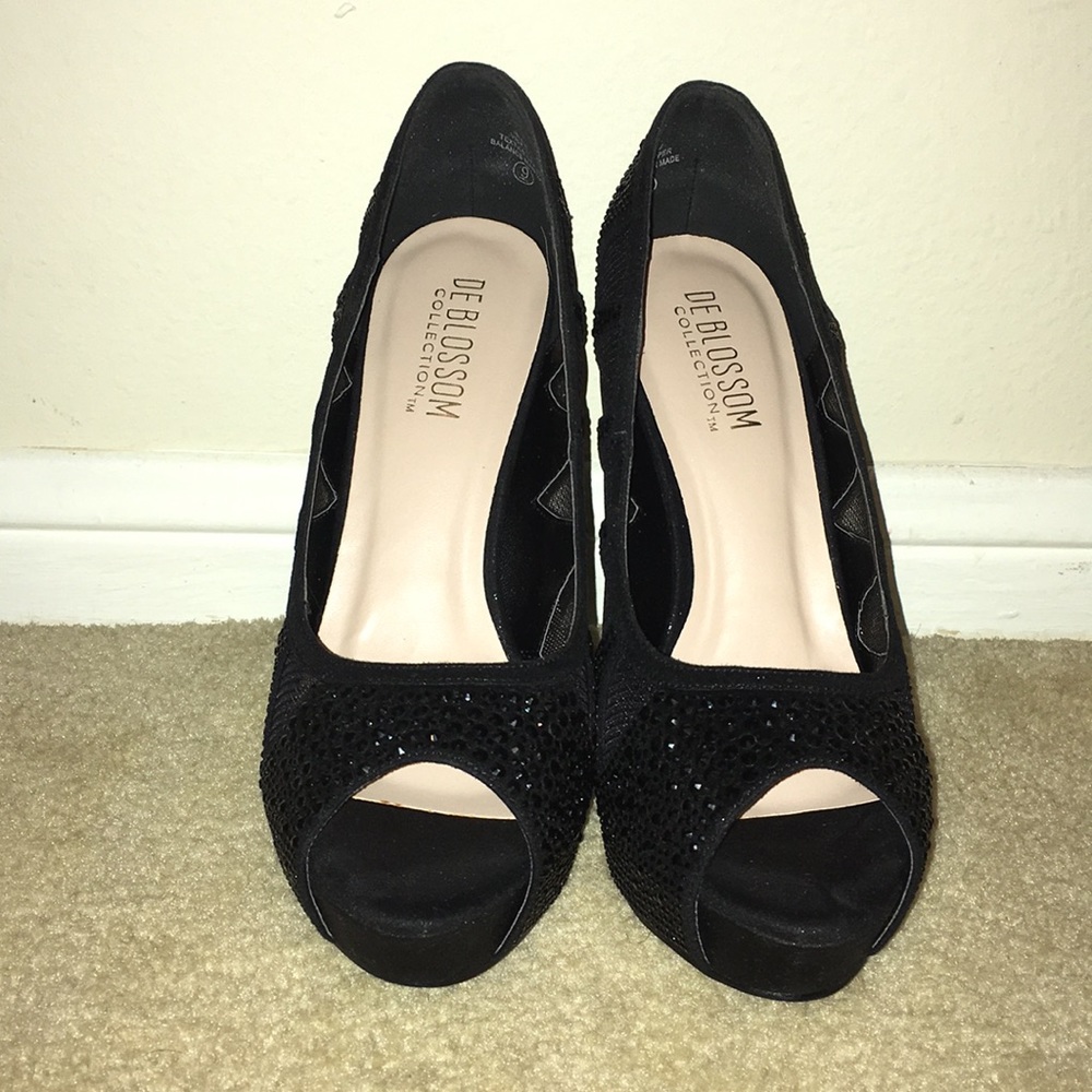 Vice Black Studded Platform Stilettos